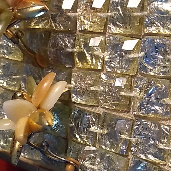 Vintage multi stone clip earrings - Picture 5 of 5